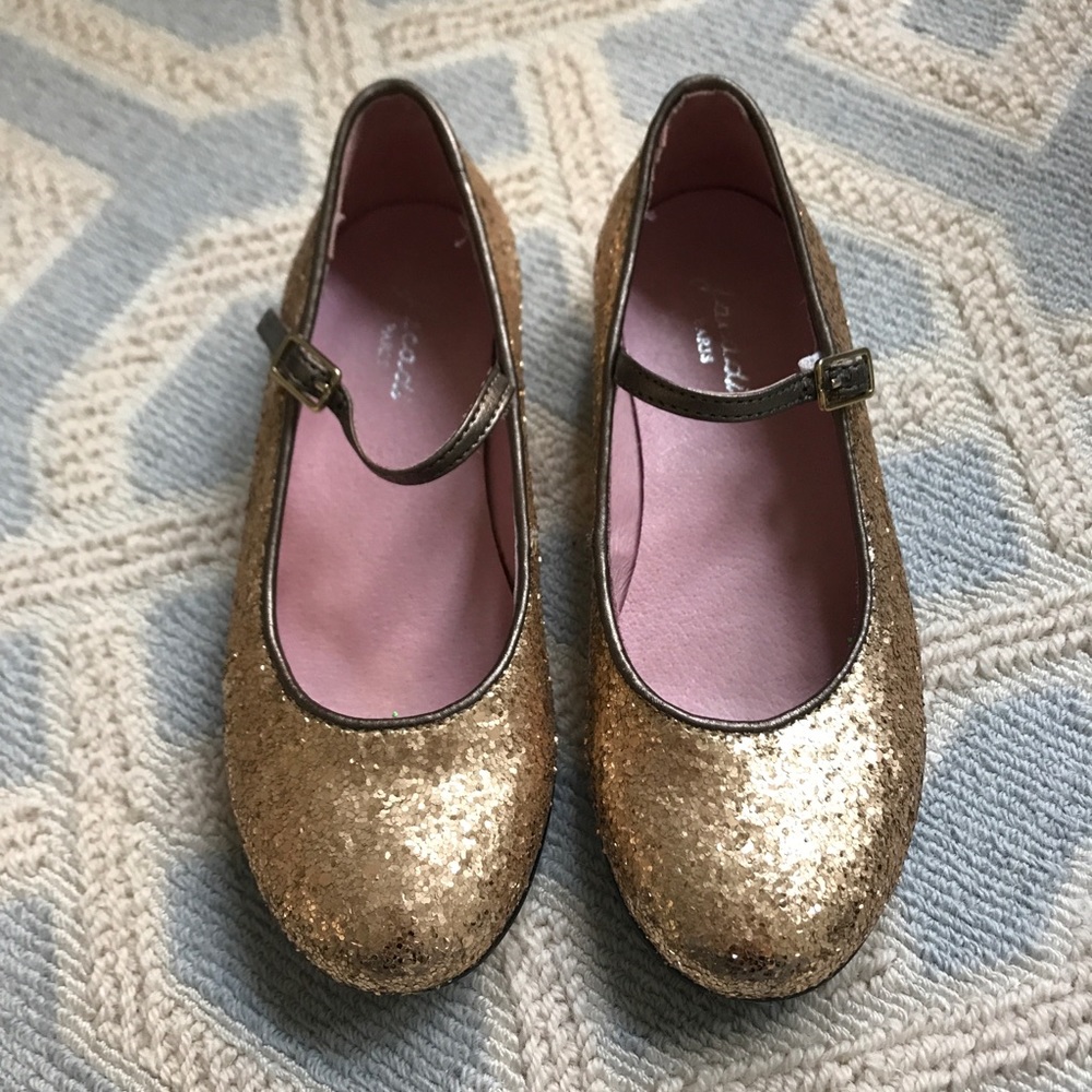 Jacadi gold glitter ballet flats